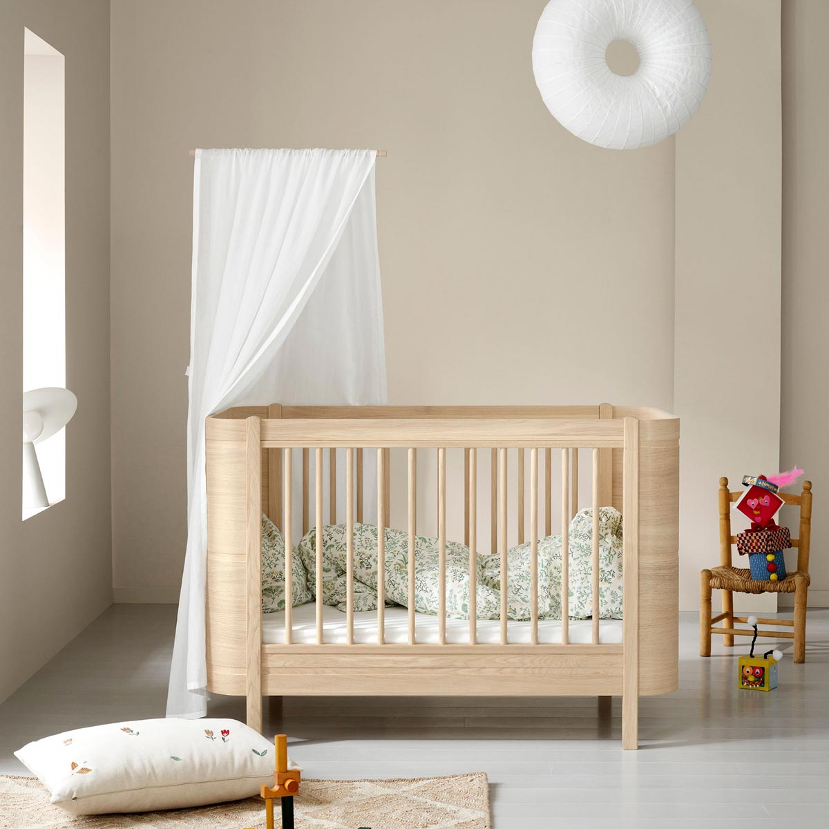 Oliver Furniture Wood Mini Baby Bed excl. Conversion Kit Junior Bed Oak 68x122 cm 0 3